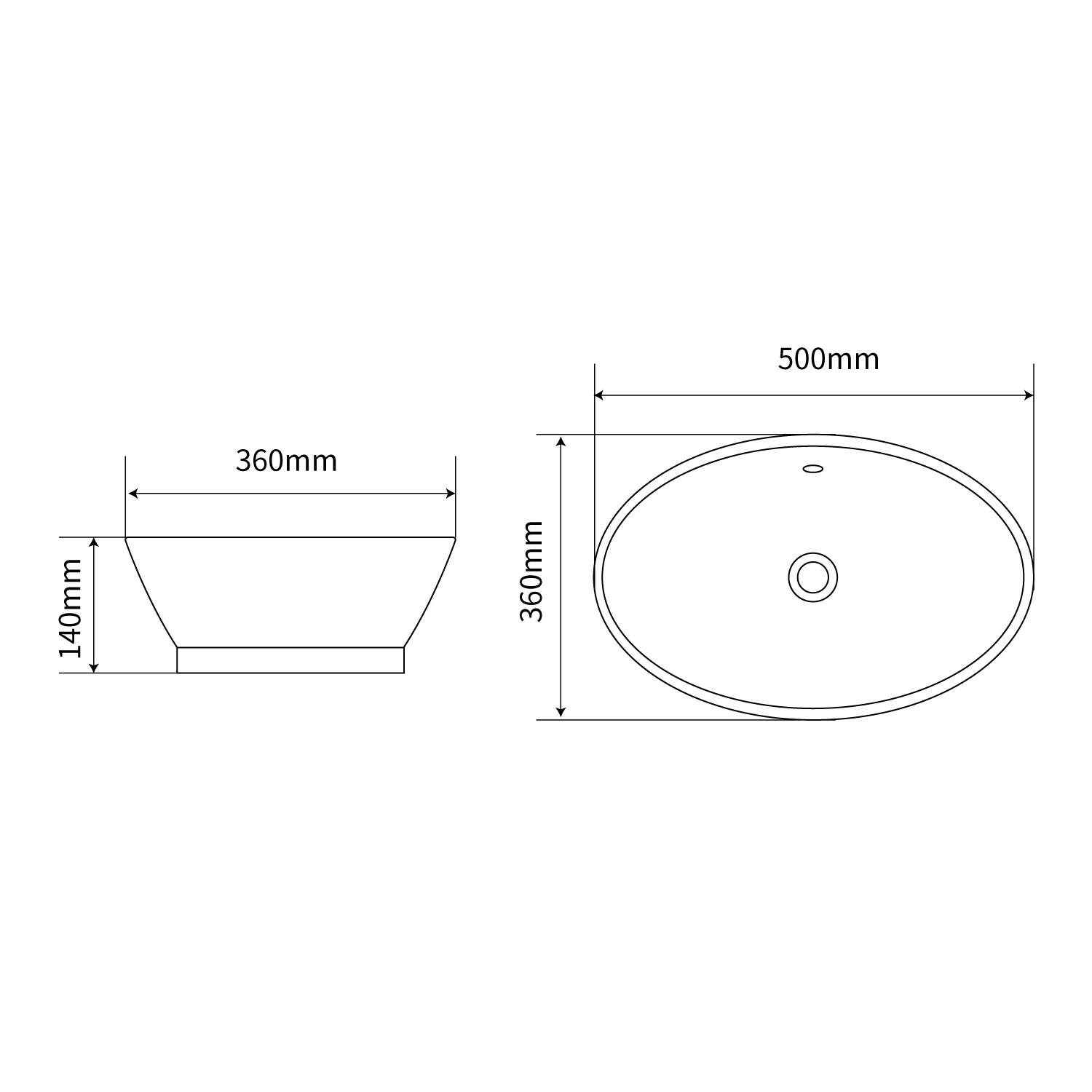 modern bathroom sink 50 cm white oval ceramic bathroom basin with overflow 